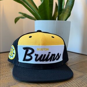 Boston Bruins Mitchell & Ness Black & Yellow Snapback Hat